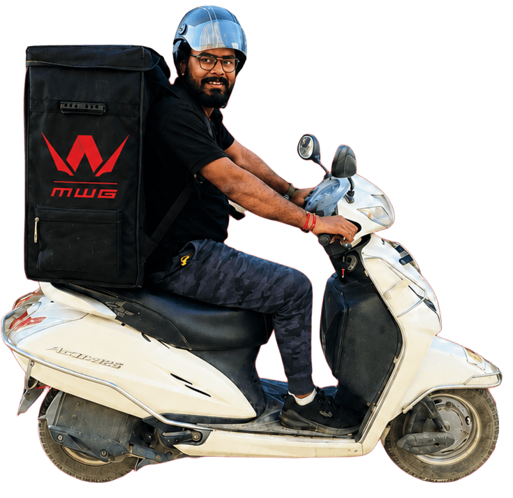 MWG delivery partner on scooter