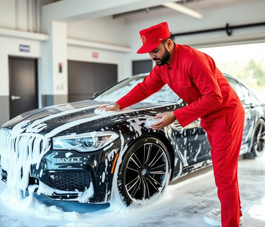 MWG partner washing car